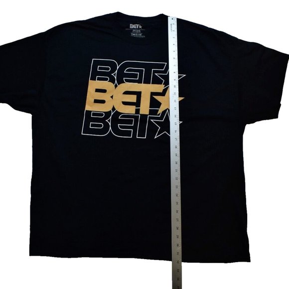 BET Mens Black Entertainment Network Stacked Logo Black Shirt New 4XL - Picture 6 of 7